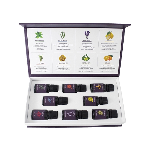 Floraverve Deluxe Essential Oils, Natural Aromatherapy Essential Oil Top 8 Scents Collection Set - 8 x 10mL