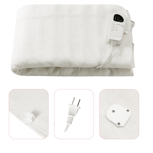 Electric Heated Blanket Low-Voltage 5 Temperature Modes 8H Timer UL 2 SIZES