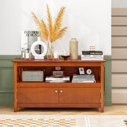 Costway 44" TV Stand Console Wooden Storage Cabinet Shelf Media Center Television Stand