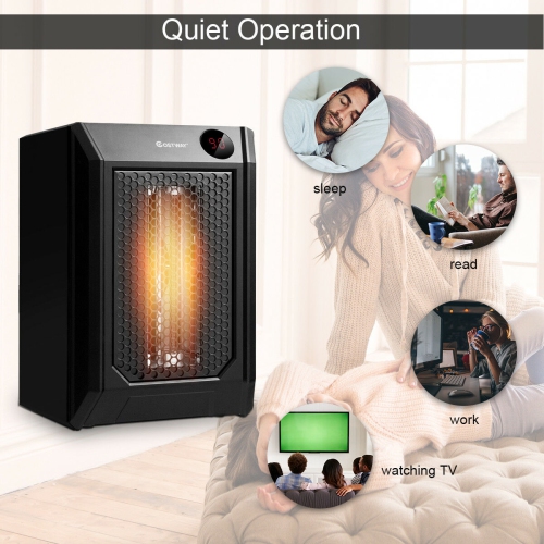 Costway Portable Electric Space Heater 1500W 12H Timer LED Remote Control Room Office