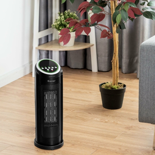 Costway Portable Oscillating PTC Ceramic Space Heater 1500W LED 12H Timer Remote Control