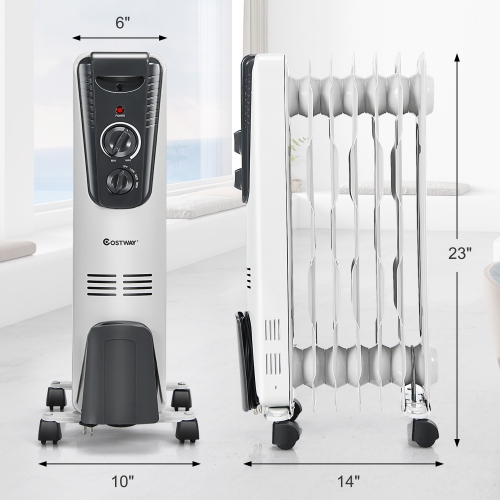 Radiateur électrique à bain d’huile 1500W – Avec thermostat