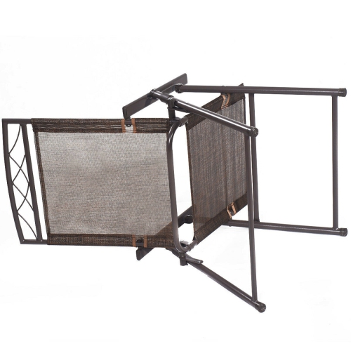 Costway Set of 4 Patio Folding Sling Chairs Steel Camping Deck Garden Pool