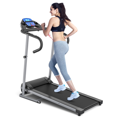 GOPLUS 1,100W Folding Treadmill with 12-Modes and LED Display