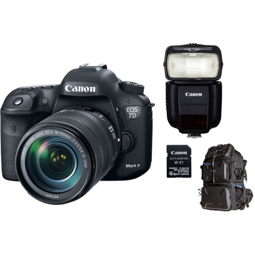 Canon 7D Mark II DSLR Camera with 18-135mm and Canon 430EX III-RT Bundle International Version w/Seller Provided Warranty