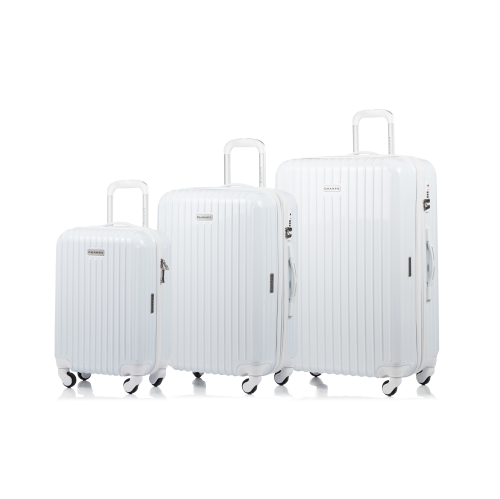 white hard luggage set