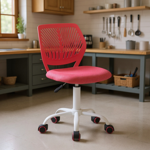 HOMY CASA  Ergonomic Office Chair Computer Desk Chair Children Student Chair, Low-Back Armless Adjustable Swivel, Hollow Star In Pink