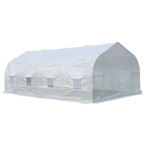 Tente de serre de 20 x 10 x 7 pi d’Outsunny - Blanc de serre