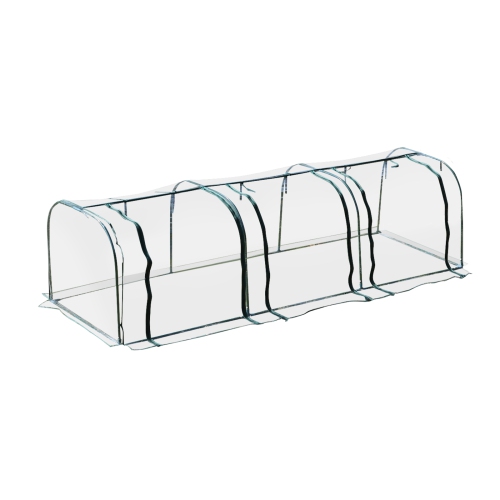 OUTSUNNY  Transparent Mini Greenhouse 3 Zipped Doors