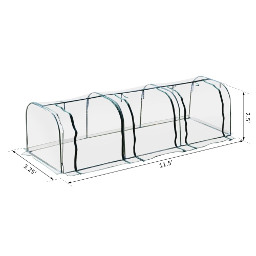 Outsunny Transparent Mini Greenhouse 3 Zipped Doors