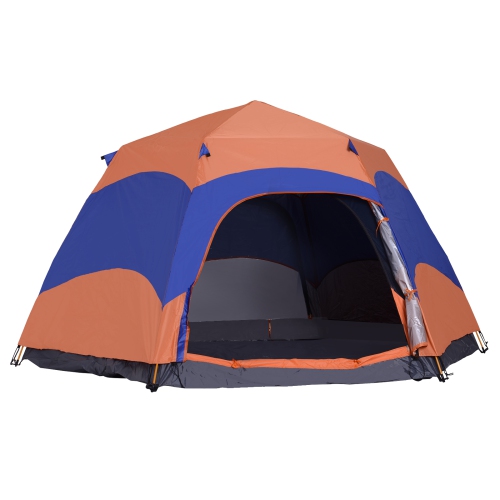 Outsunny 5-6 people Hexagon Double Layer Camping Tent