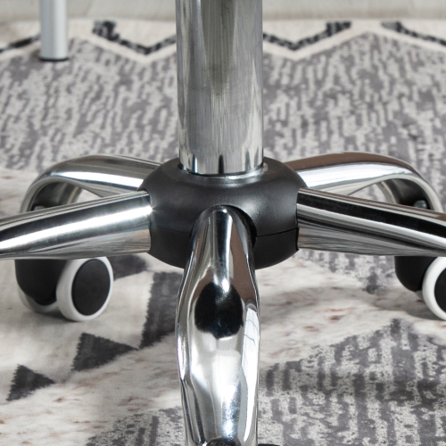 HOMCOM Rolling Swivel Padded Salon Stool with Adjustable Height Wheeled Tattoo Massage Chair Beauty SPA Bar Seat with Thick Padded Black