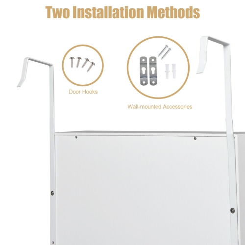 Costway LED Wall Mounted Door Mirror Jewelry Cabinet Armoire Organizer Lockable