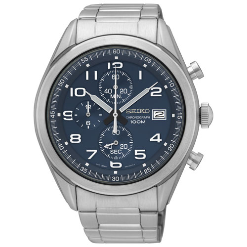 seiko chronograph 100m blue