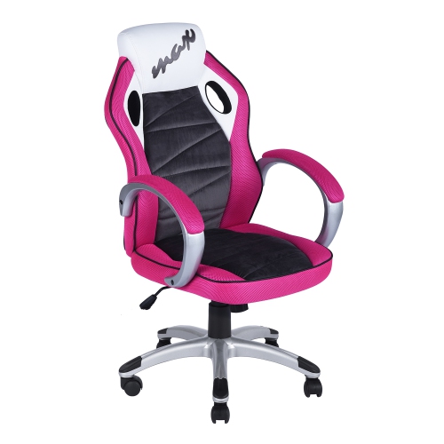 Bonded Leather Executive Gaming Chair Pink