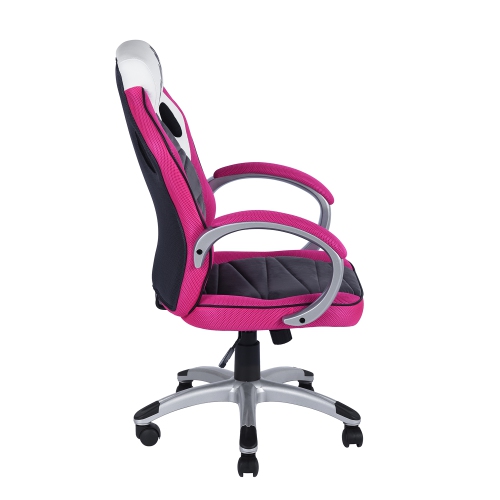 Bonded Leather Executive Gaming Chair Pink