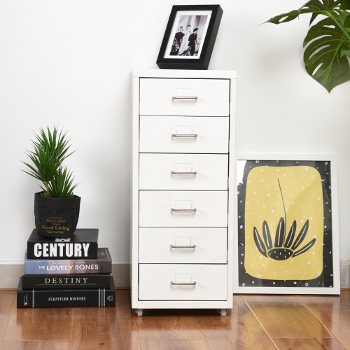 Multidrawer Storage Cabinet on casters(White)