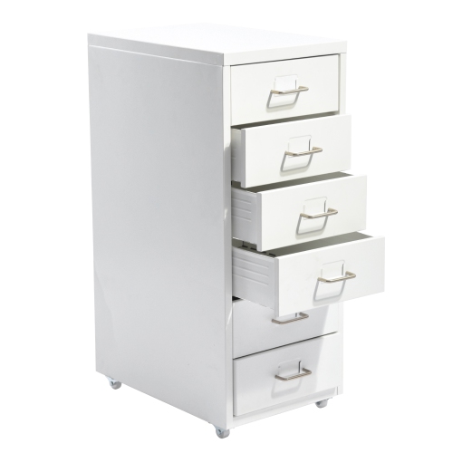 Multidrawer Storage Cabinet on casters(White)