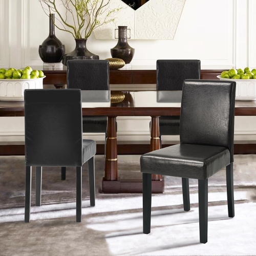 Parsons Brown Bonded Leather Side Chair Set of 2