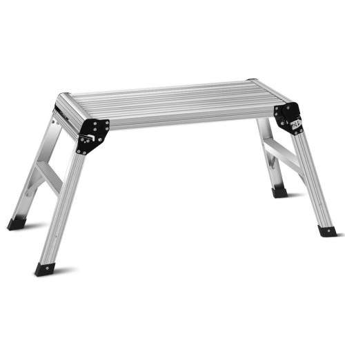 Costway HD EN131 Aluminum Platform Drywall Step Up Folding Work Bench Stool Ladder