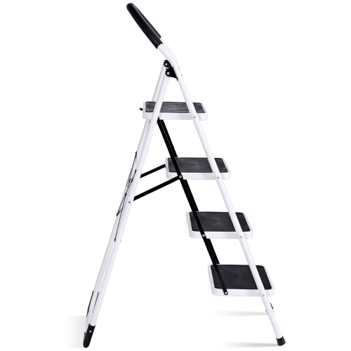 4 Step Ladder Folding Stool Heavy Duty 330lbs Capacity Industrial Lightweight