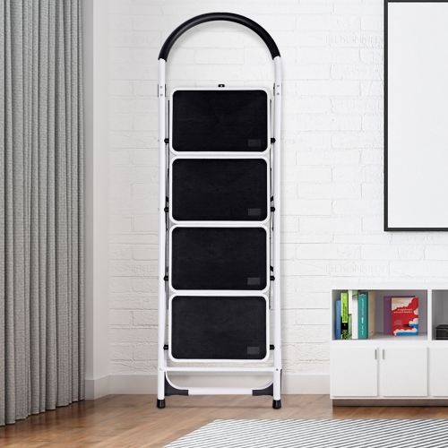 4 Step Ladder Folding Stool Heavy Duty 330lbs Capacity Industrial Lightweight