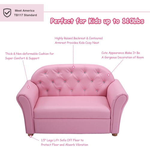 Costway Kids Sofa Princess Armrest Chair Lounge Couch Children Toddler Gift