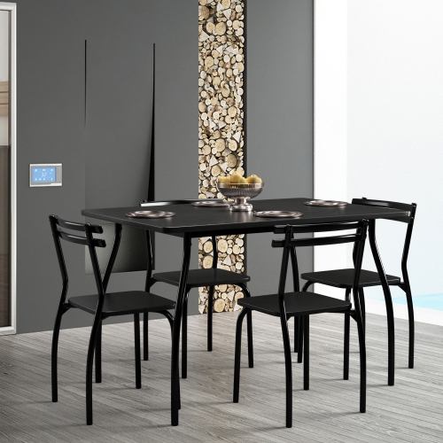 Costway 5Pcs Dining Set Table & 4 Chairs Home Kitchen Room Breakfast Furniture