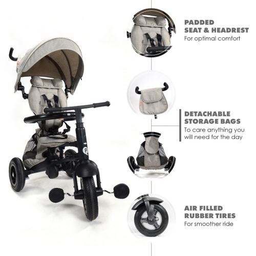 Rito Plus Folding Stroller/ Trike - Grey