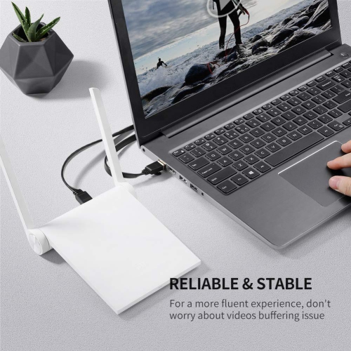 UGREEN Ethernet Cable Cat7 RJ45 Network Patch Cable Flat 10 Gigabit 600Mhz Lan Wire Cable Cord Shielded Black 6FT