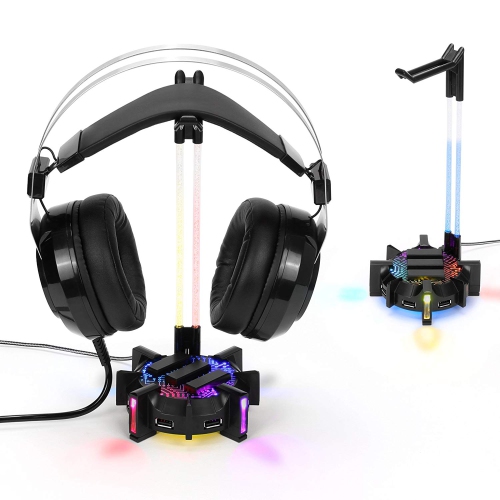 Accessory Power Enhance Gaming Headset Stand Headphone Holder with 4 Port USB Hub