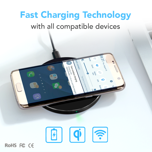 Apexan Fast Wireless Charger | 10W for iPhone 13, 12, 11, Xs & XR Certified Qi | Qi Fast 10W Wireless Charging Pad