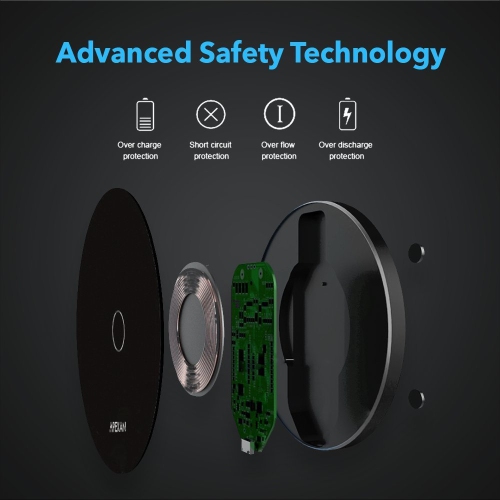 Apexan Fast Wireless Charger | 10W for iPhone 13, 12, 11, Xs & XR Certified Qi | Qi Fast 10W Wireless Charging Pad