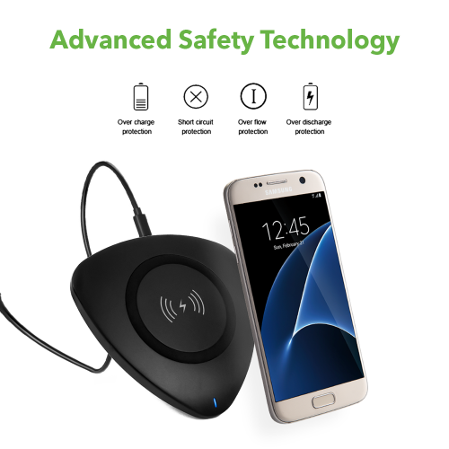 Apexan Wireless Charging Pad Compatible for iPhone 8/8Plus/X/XR/Xs, Samsung S9/S9+/S8/S7/S6/Edge/Plus, Note 5, Nexus, LG, HTC
