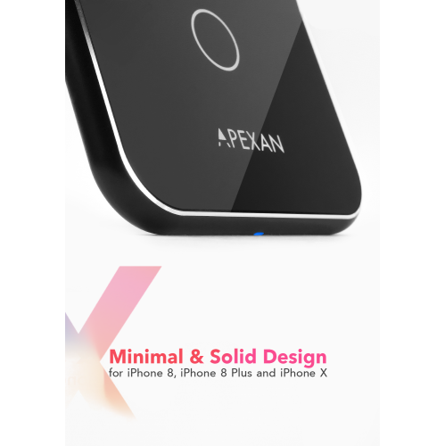 Apexan Ultimate Wireless Charger Compatible for Apple iPhone Xs/Xs Max/X/ XR/ 8/8+ & Fully Supports Qi Compatible Devices