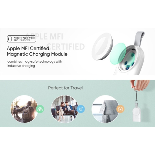 Chargeur pour Apple Watch d’UGREEN avec cordon d’entrée USB-A : c.a. 5 V, 1 a, blanc