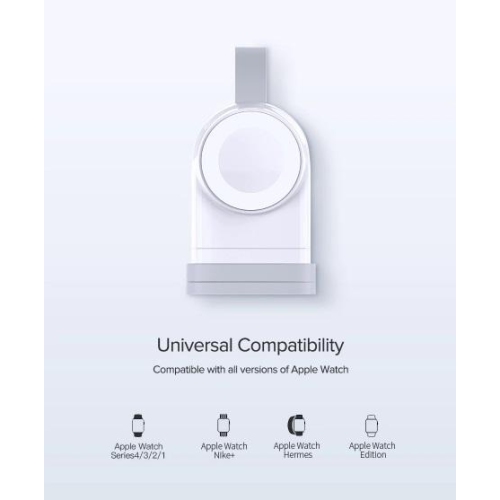 Chargeur pour Apple Watch d’UGREEN avec cordon d’entrée USB-A : c.a. 5 V, 1 a, blanc