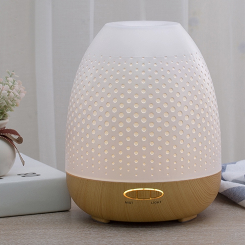 VGI 380 ML Wood Grain Cool Mist Humidifier Ultrasonic Aeromatherapy Oil Diffuser-White/Oak