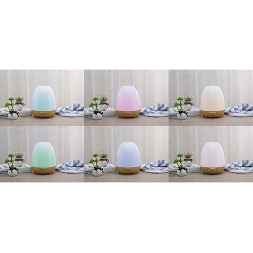 VGI 380 ML Wood Grain Cool Mist Humidifier Ultrasonic Aeromatherapy Oil Diffuser-White/Oak