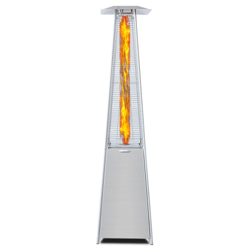Radiateur de patio 40 000 BTU en acier inoxydable, tube pyramidal en verre au propane, flammes dansantes