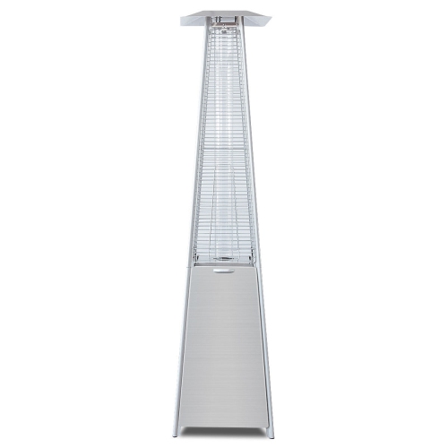 Radiateur de patio 40 000 BTU en acier inoxydable, tube pyramidal en verre au propane, flammes dansantes