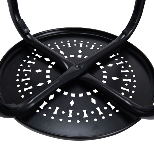 Costway Set of 6 Stackable Metal Stool Set Daisy Backless Round Top Kitchen Black