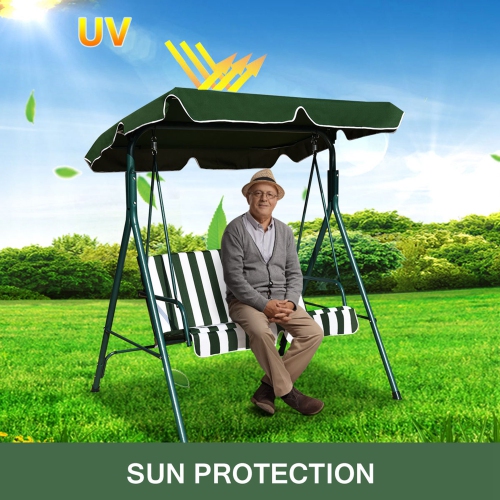 Costway Loveseat Patio Canopy Swing Glider Hammock Cushioned Steel Frame Outdoor