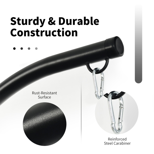 COSTWAY Hamac Support C Forme Support Métallique pour Hamac Charge Maximum de 150KG Noir