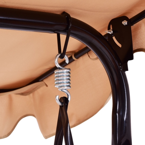 Causeuse de patio avec balancelle à auvent et hamac avec cadre en acier rembourré de Costway pour l’extérieur