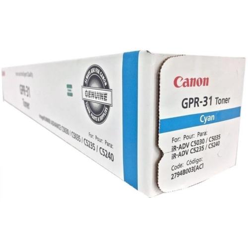 Canon GPR-31 Cyan |2794B003AA. Original Toner Cartridge. For: Canon ImageRunner C5030/ C5035/ C5235/ C5240