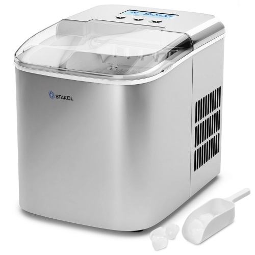 Portable Stainless Steel Ice Maker Countertop 26lbs 24h Lcd