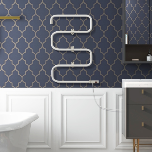 Costway 100W Electric Towel Warmer Drying Rack Freestanding and Wall Mount White