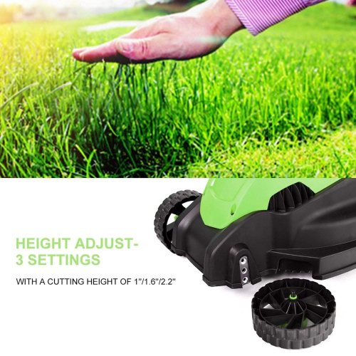 Costway 12 Amp 13-Inch Electric Push Lawn Corded Mower With Grass Bag Green