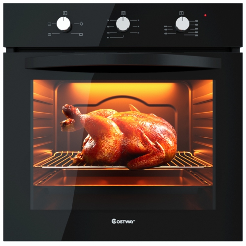 24 Electric Built In Single Wall Oven 220v Tempered Glass Rotary